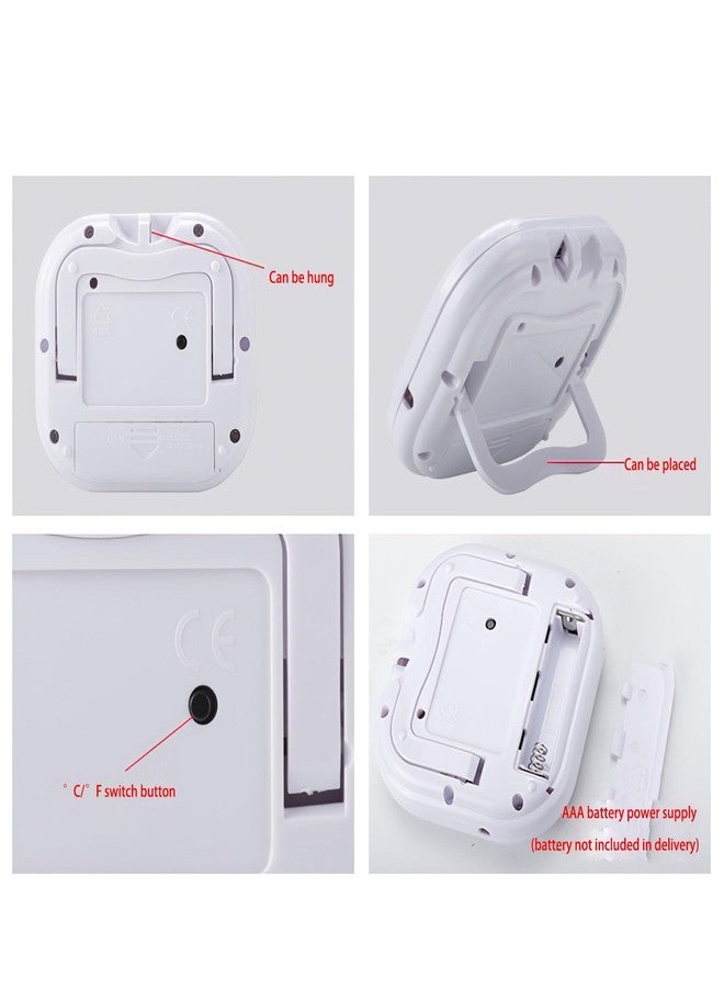 ريس 52 مقياس حرارة ورطوبة رقمي بشاشة LCD، مزود بساعة، مثالي للاستخدام في المكتب أو المنزل. - Image 2